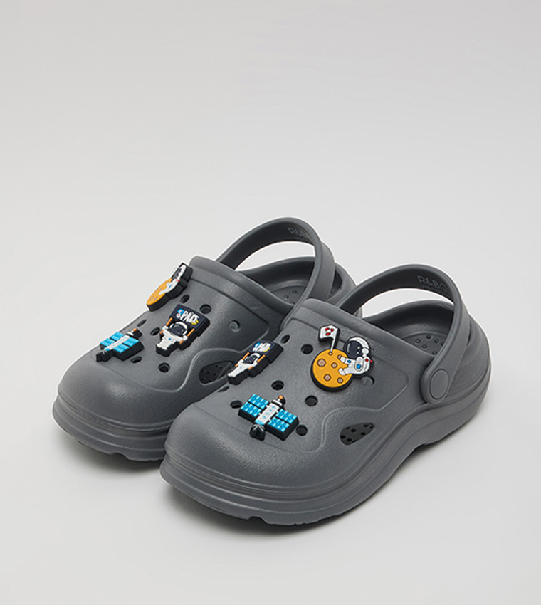 Charm Detail Slingback Clogs