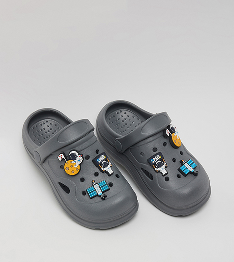 Charm Detail Slingback Clogs