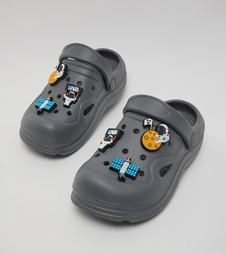 Charm Detail Slingback Clogs