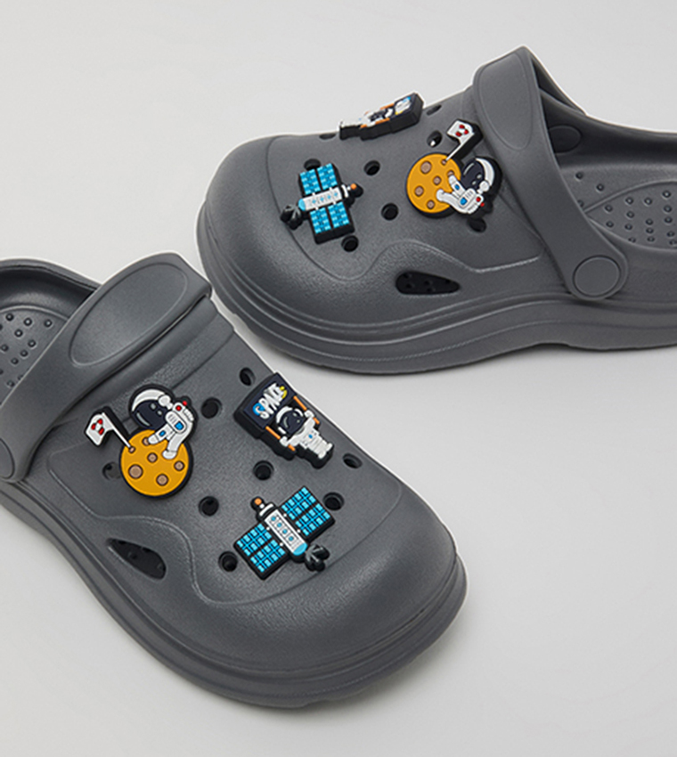 Charm Detail Slingback Clogs