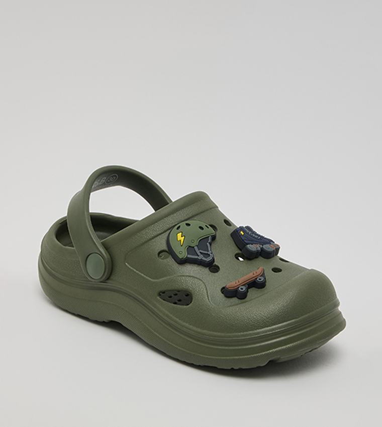 Charm Detail Slingback Clogs