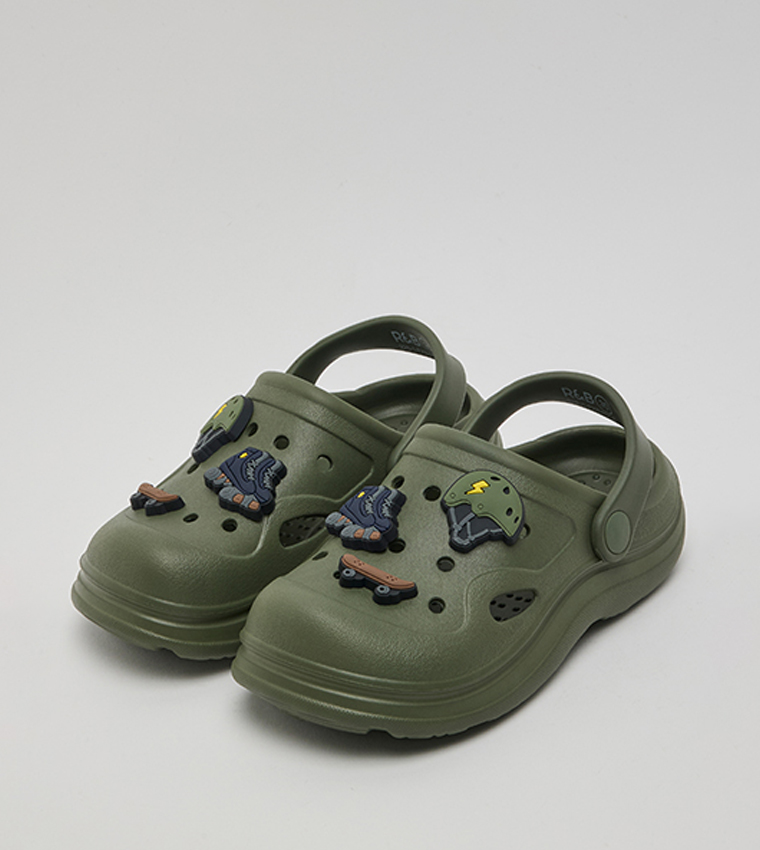 Charm Detail Slingback Clogs