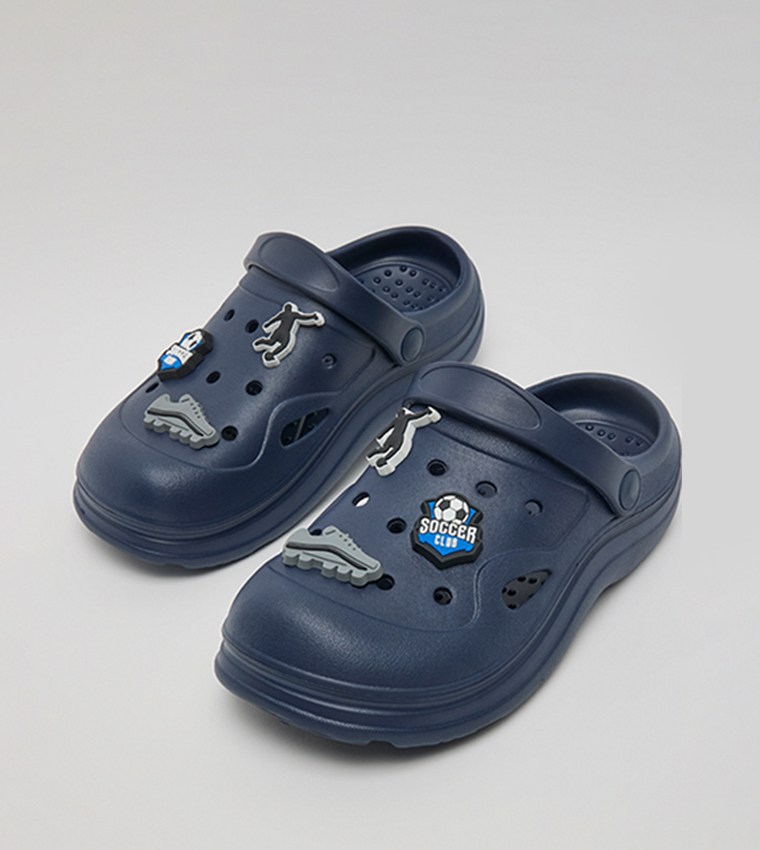 Charm Detail Slingback Clogs