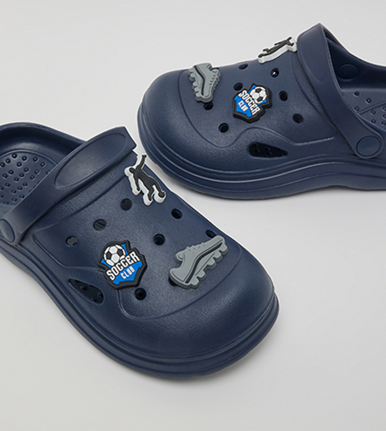 Charm Detail Slingback Clogs
