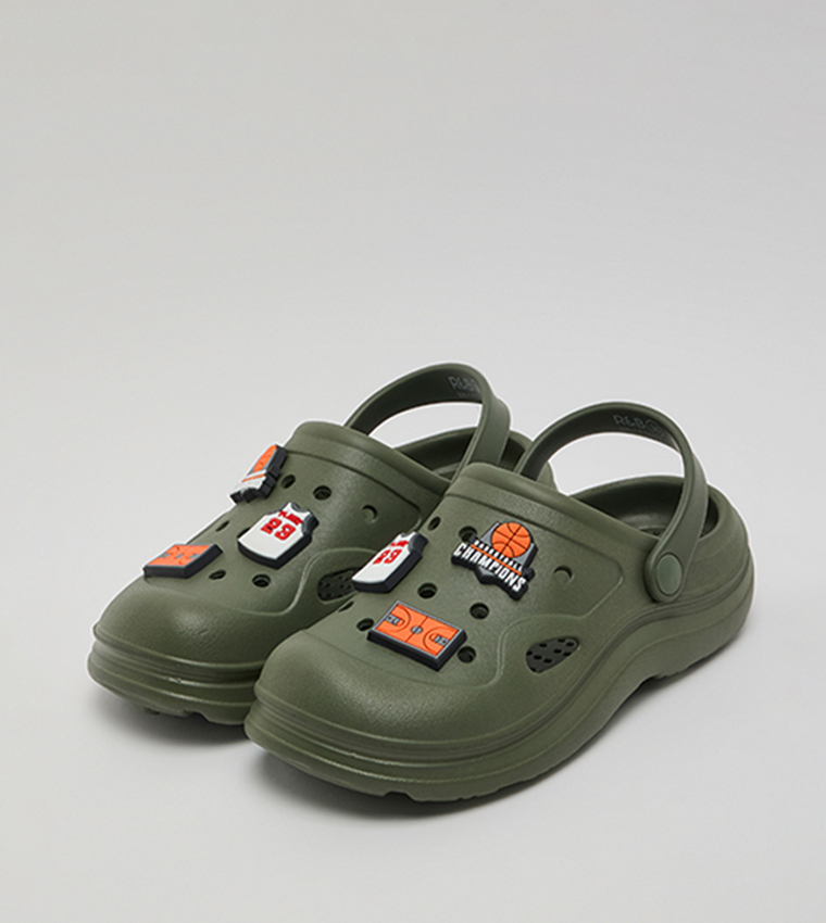 Charm Detail Slingback Clogs