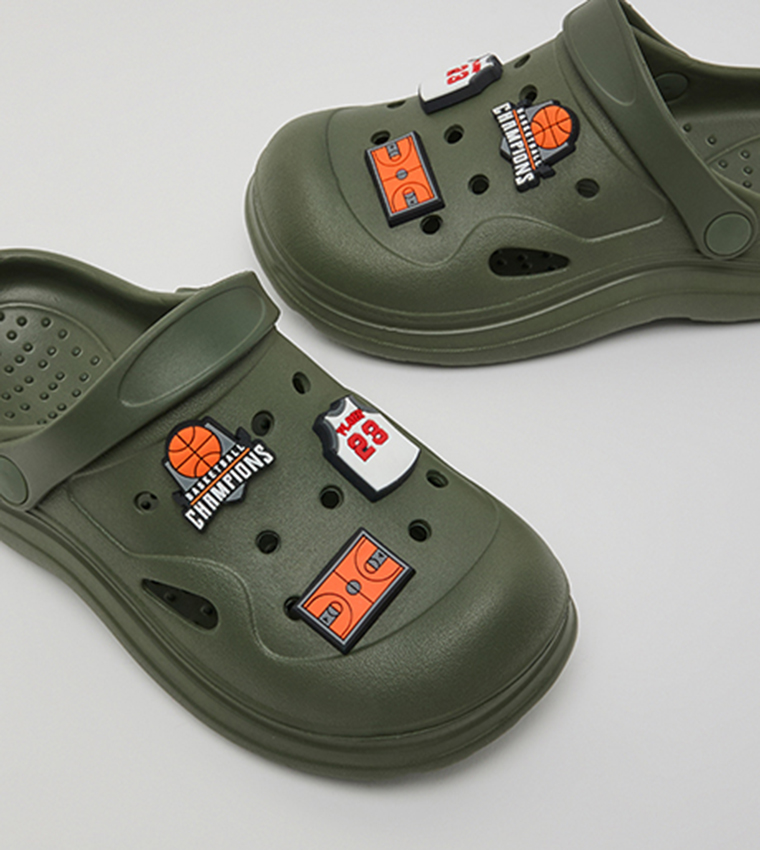 Charm Detail Slingback Clogs