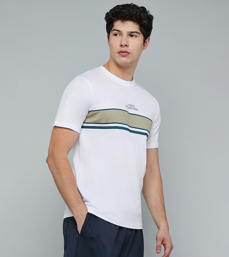 Printed T-Shirt with Crew Neck and Short Sleeves