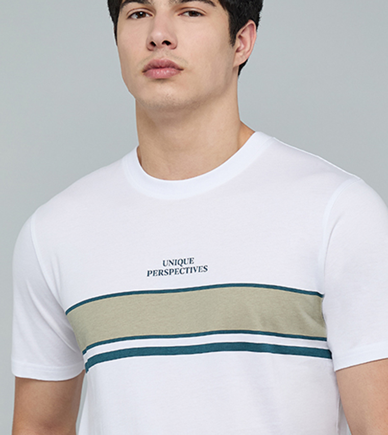 Printed T-Shirt with Crew Neck and Short Sleeves