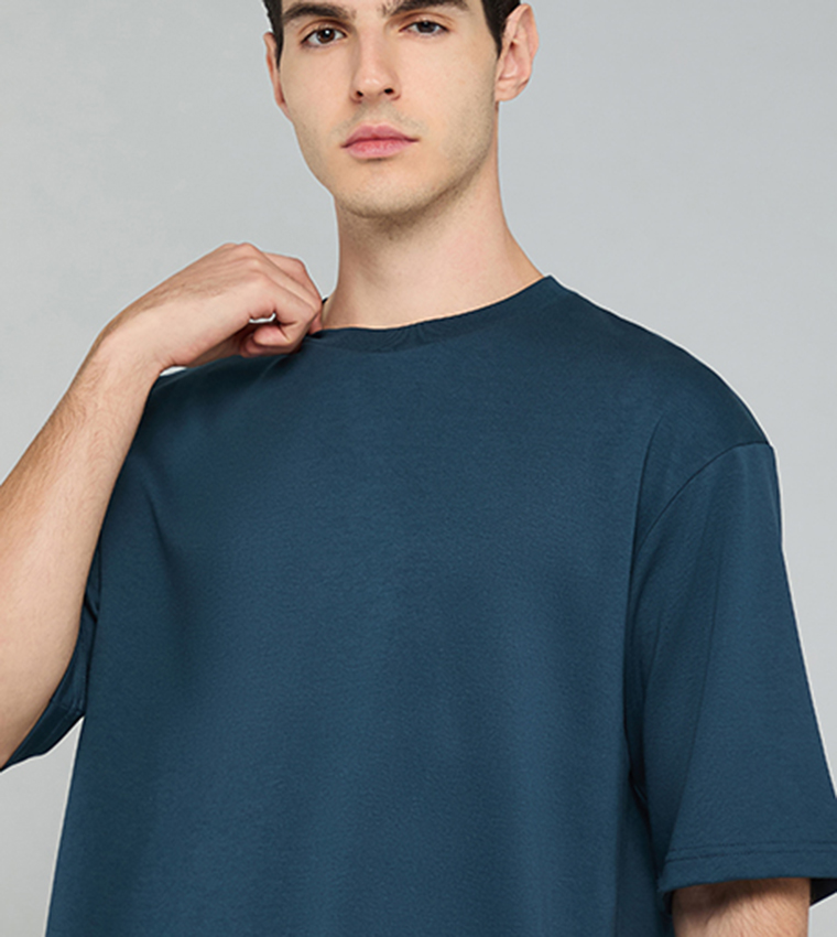 Solid T-Shirt with Crew Neck and Short Sleeves