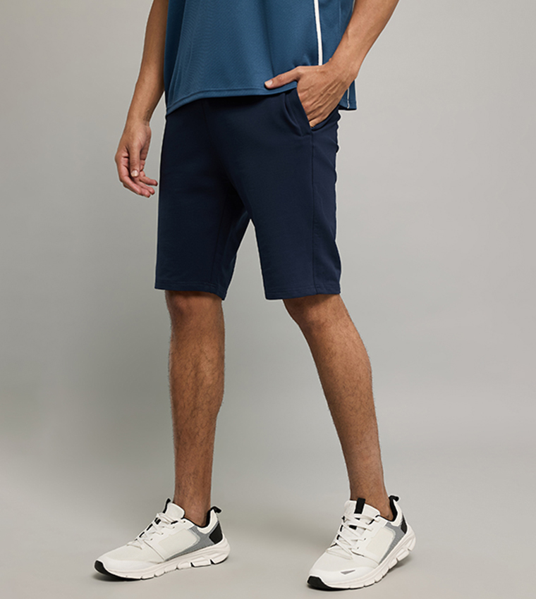 Solid Shorts with Drawstring Waist