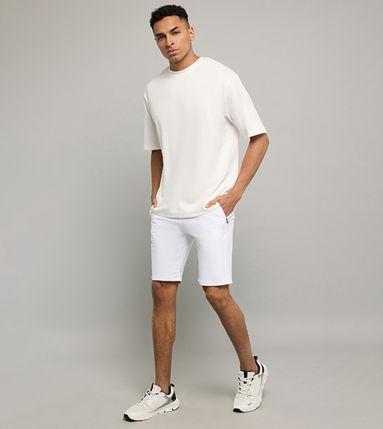 Solid Shorts with Drawstring Waist