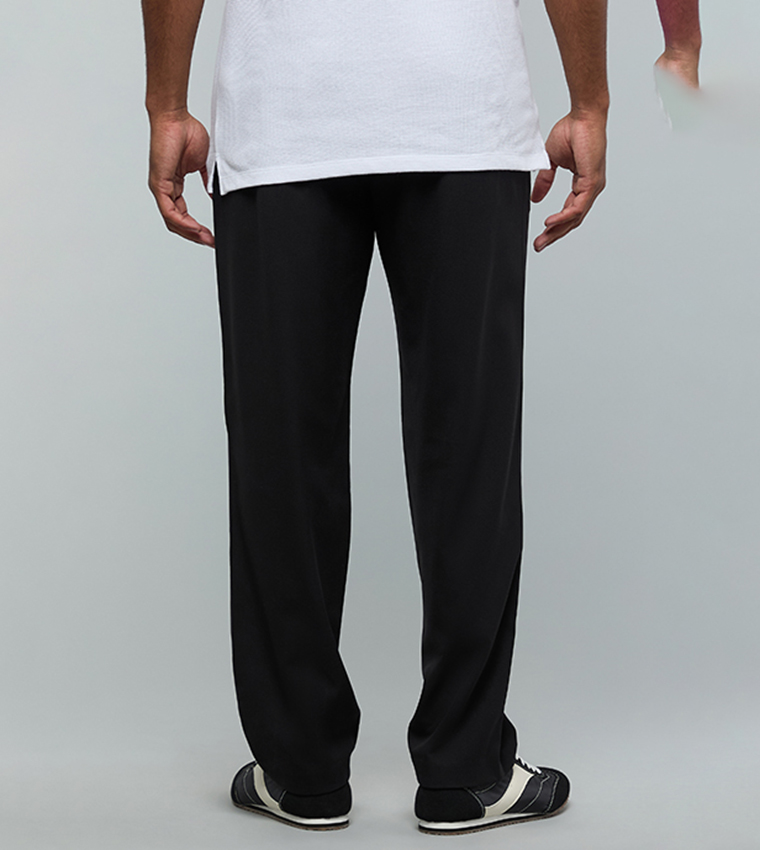 بنطلون سادة برباط على الخصر بقصة عادية