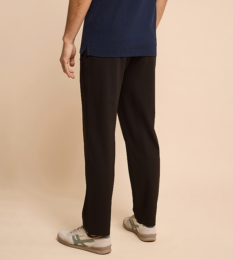 بنطلون سادة برباط على الخصر بقصة عادية