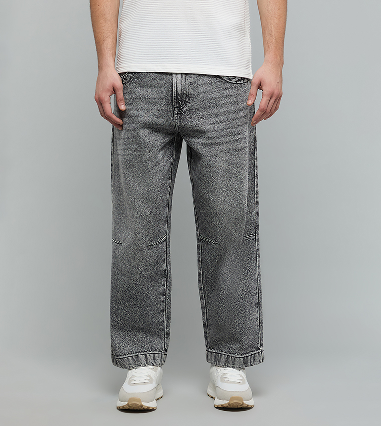 أر آند بي  جينزات قصة مستقيمة - رمادي Straight Jeans