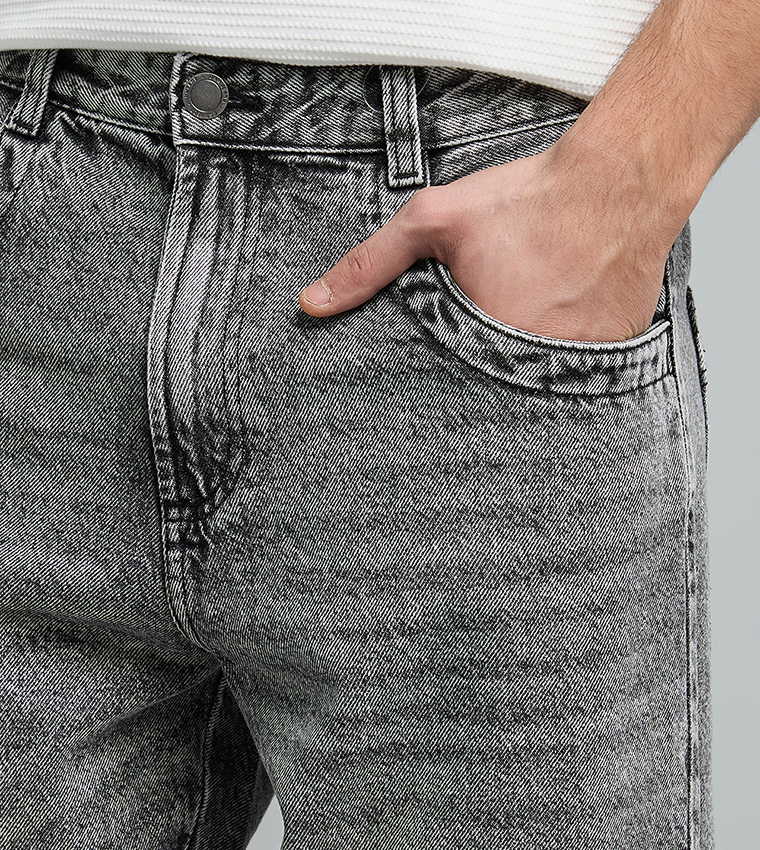 أر آند بي  جينزات قصة مستقيمة - رمادي Straight Jeans