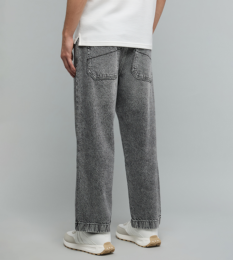 أر آند بي  جينزات قصة مستقيمة - رمادي Straight Jeans