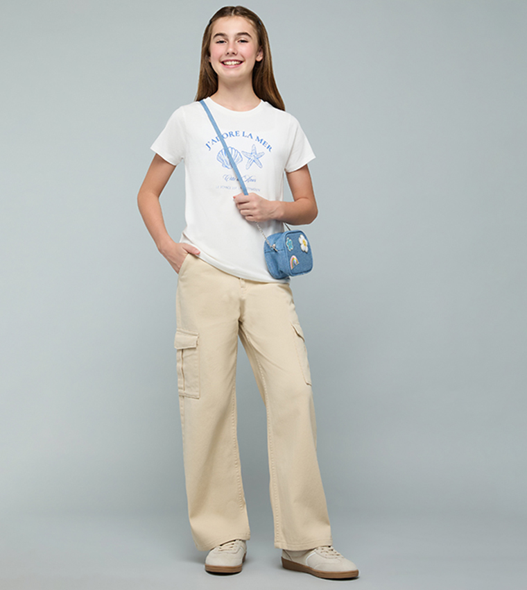 Printed T-Shirt with Crew Neck and Short Sleeves