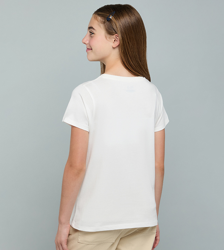 Printed T-Shirt with Crew Neck and Short Sleeves