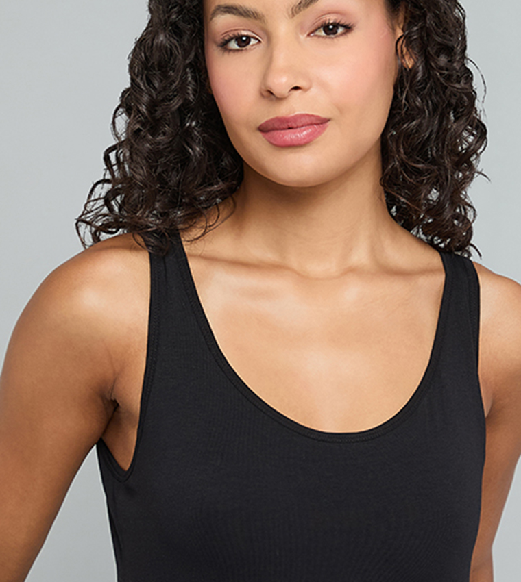 R&B  Sleeveless Tops - BLACK Sleeveless Tops