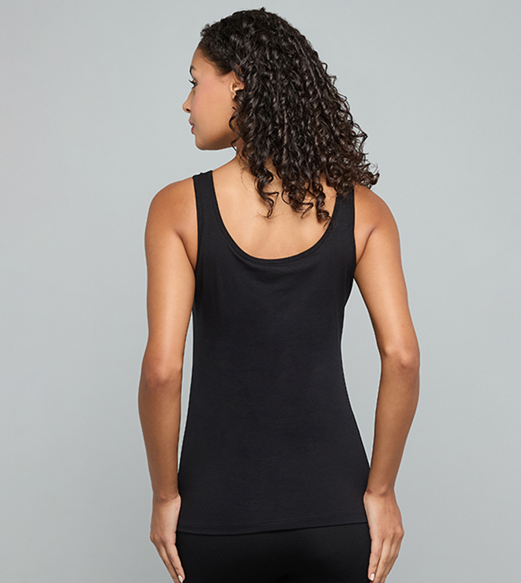 R&B  Sleeveless Tops - BLACK Sleeveless Tops