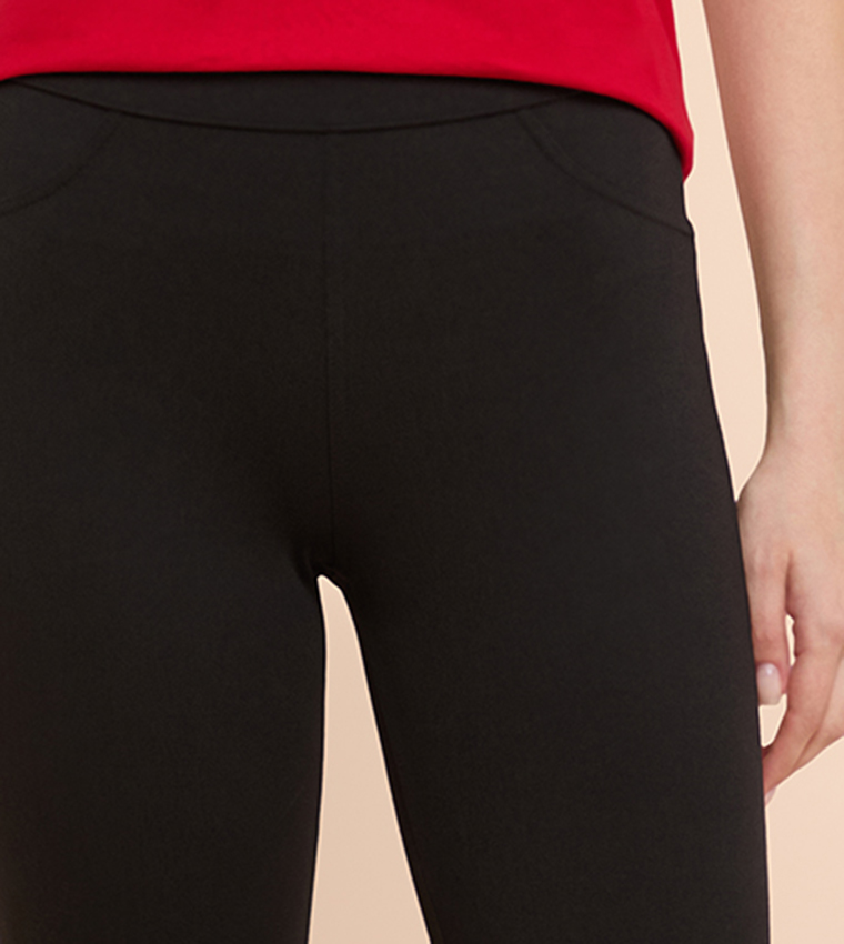 Solid Jeggings with Elastic Waist