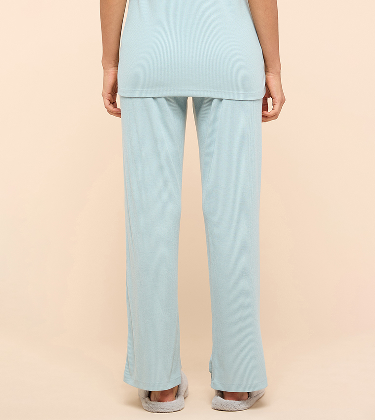 Ribbed Pyjama Pants With Drawstring Waist
