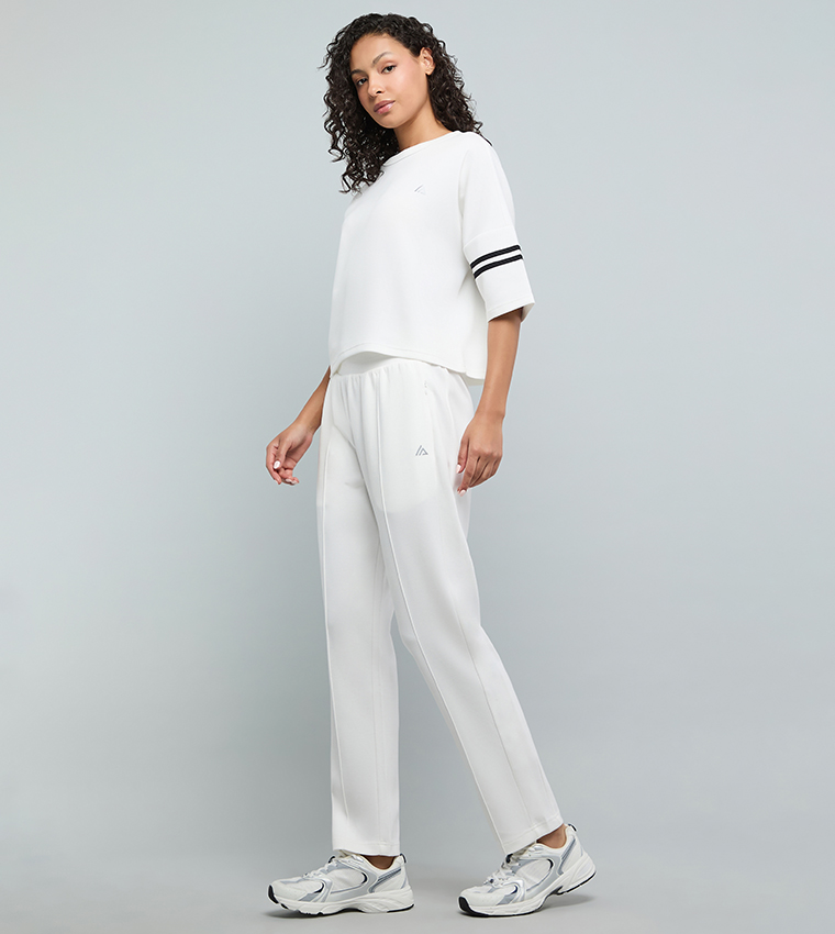 Solid Knitted Pants with Drawstring Waist