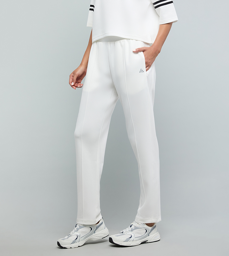 Solid Knitted Pants with Drawstring Waist