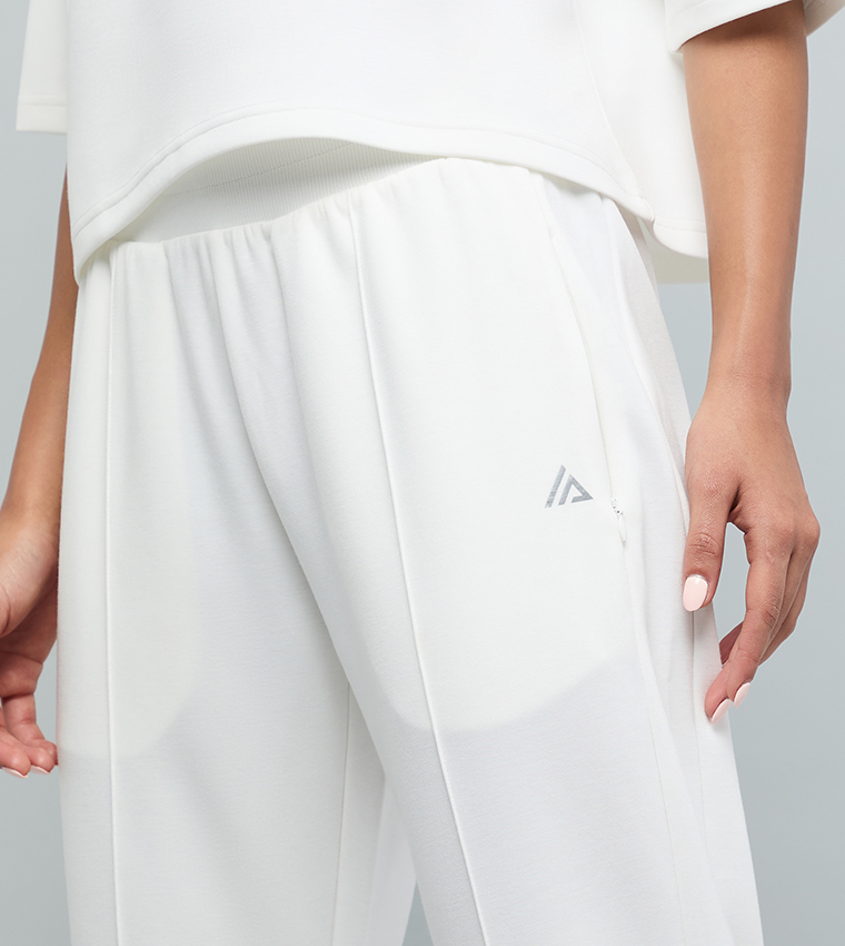Solid Knitted Pants with Drawstring Waist