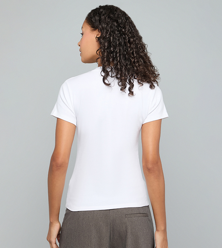 Solid T-Shirt with Crew Neck and Short Sleeves