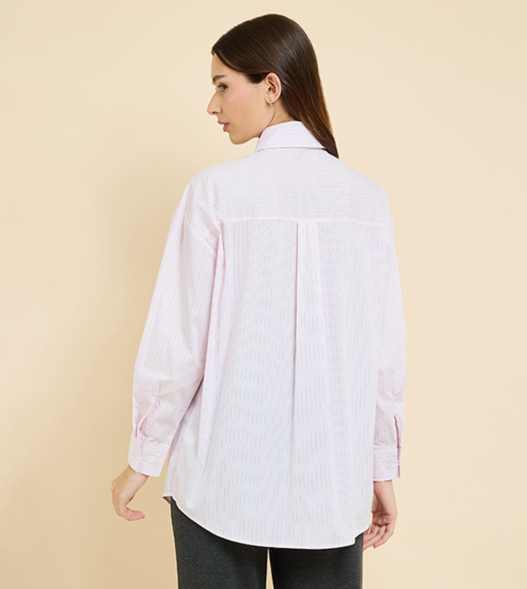 Striped Shirt with Neck-Tie