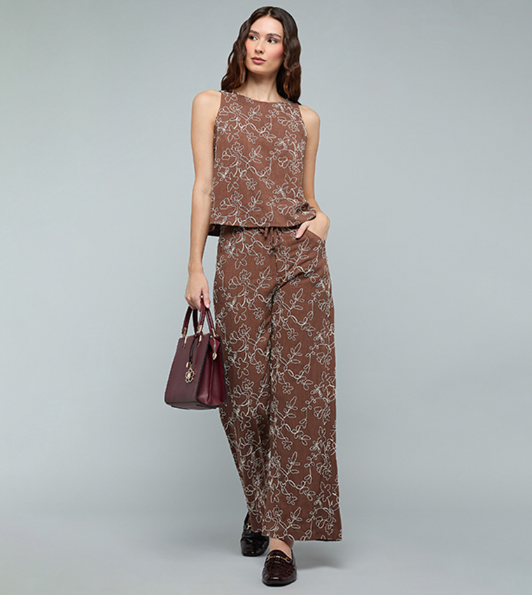 Embroidered Sleeveless Top
