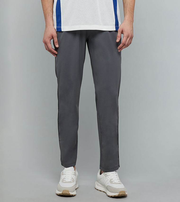 Solid Trackpants with Drawstring Waist