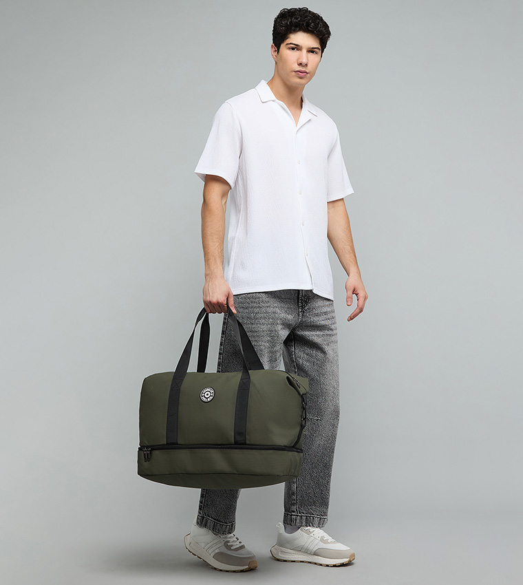 Textured Shirt with Revere Collar and Short Sleeves