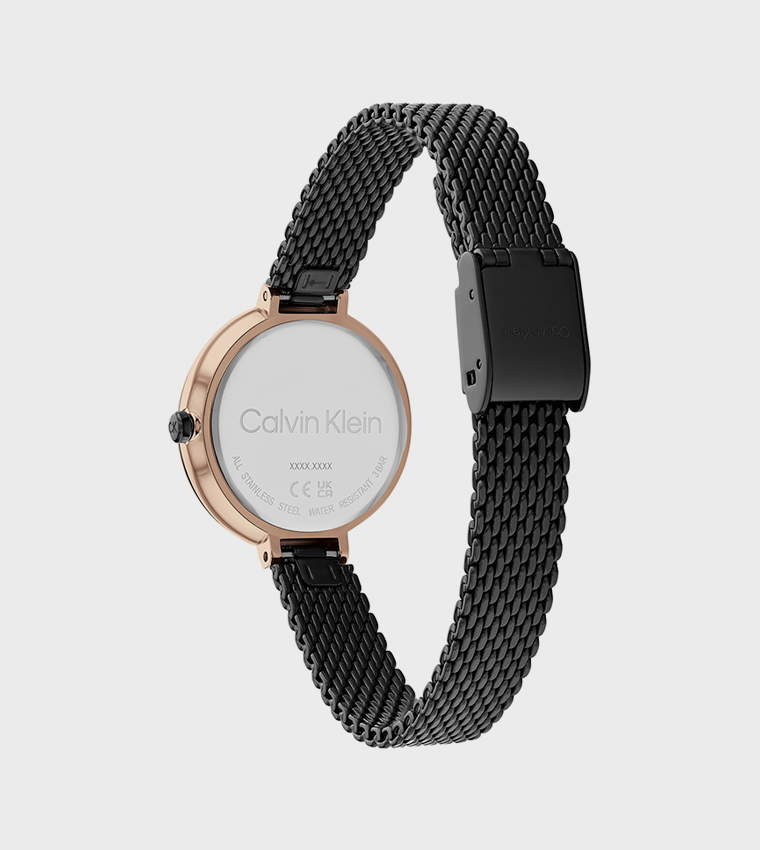 Black Dial Mesh Strap Analog Watch