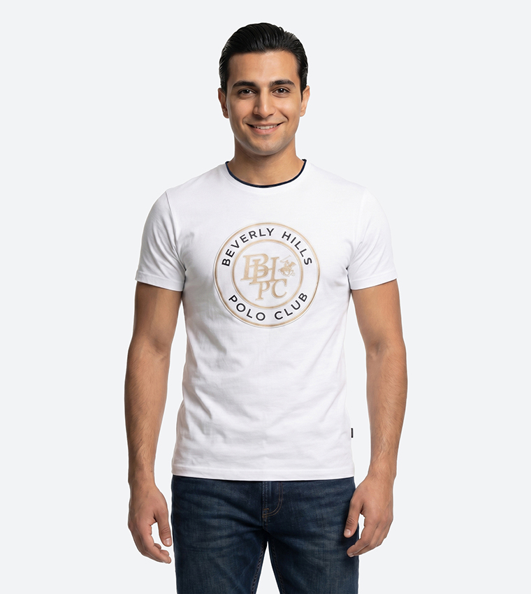 Logo Embossed Crew Neck T-Shirt
