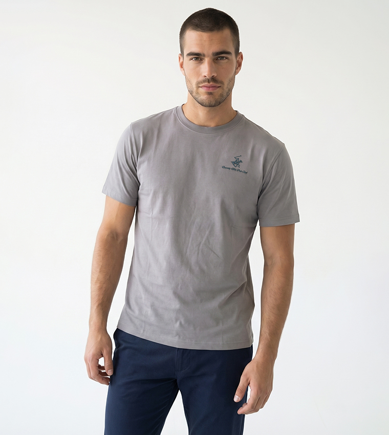 بيفرلي هيلز بولو كلوب  تيشيرتات بياقة دائرية  - رمادي Round Neck T-Shirts