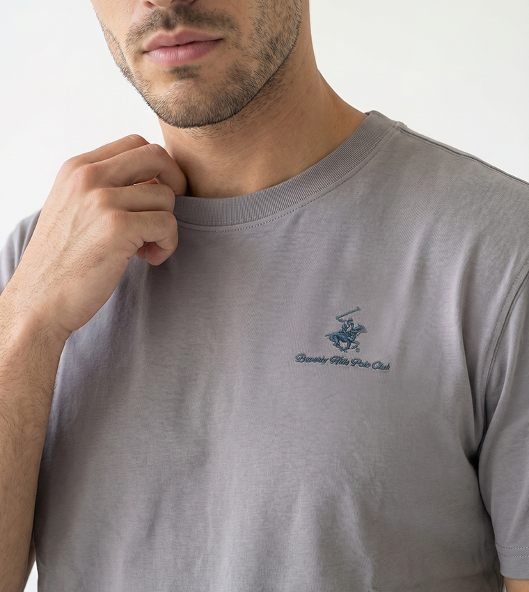 بيفرلي هيلز بولو كلوب  تيشيرتات بياقة دائرية  - رمادي Round Neck T-Shirts