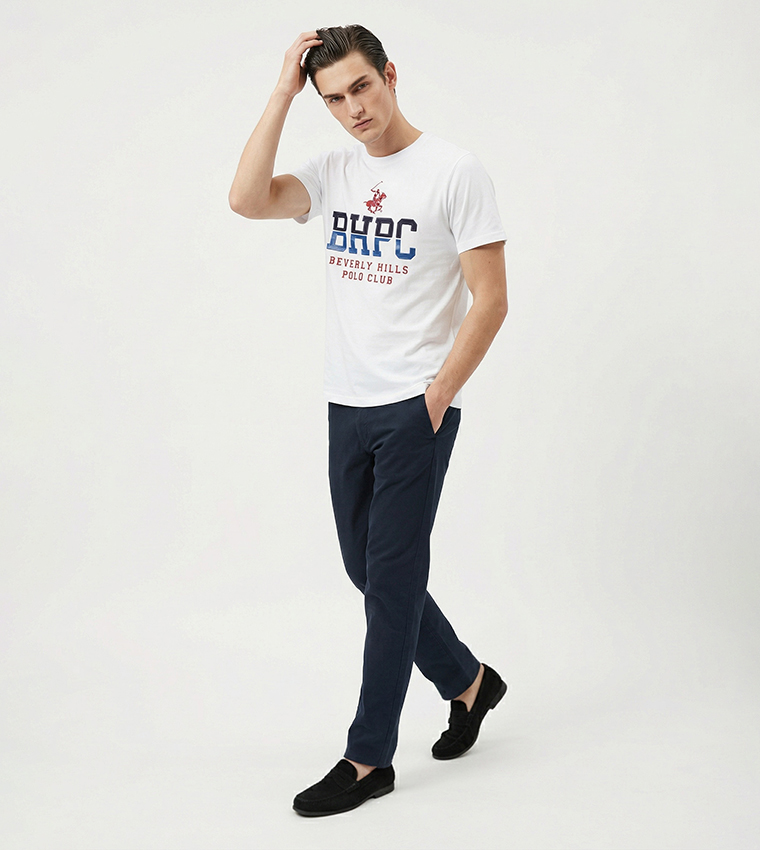 بيفرلي هيلز بولو كلوب  تيشيرتات بياقة دائرية  - أبيض  Round Neck T-Shirts
