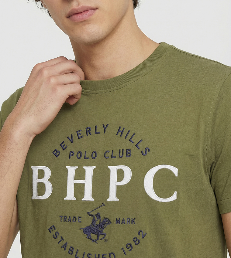 بيفرلي هيلز بولو كلوب  تيشيرتات بياقة دائرية  - زيتي داكن Round Neck T-Shirts