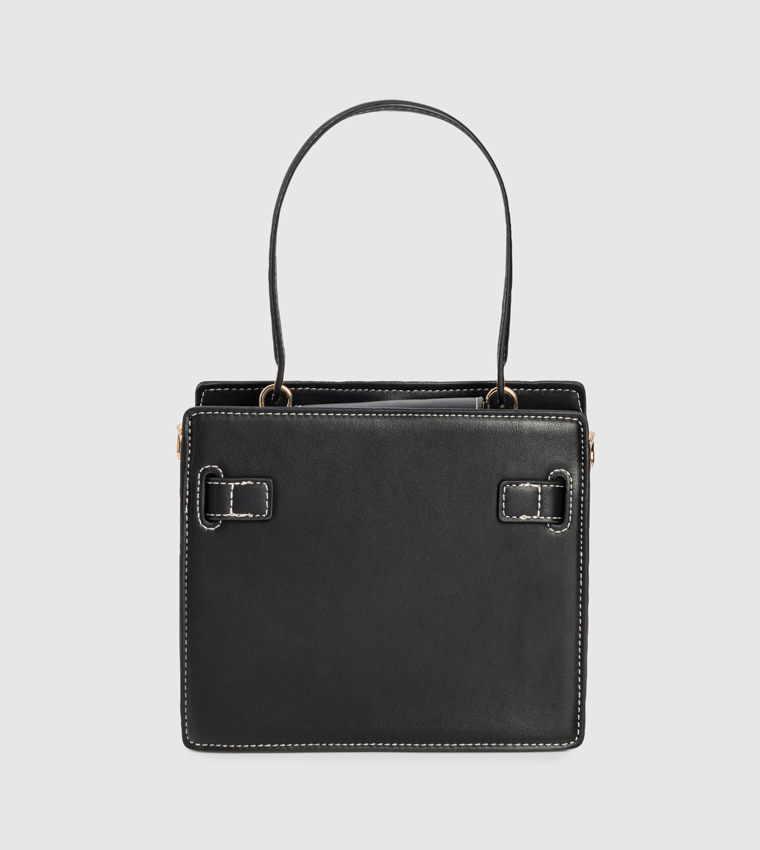 Logo Detail Twist Lock Handheld Bag