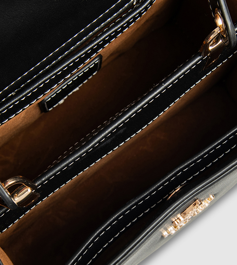 Logo Detail Twist Lock Handheld Bag