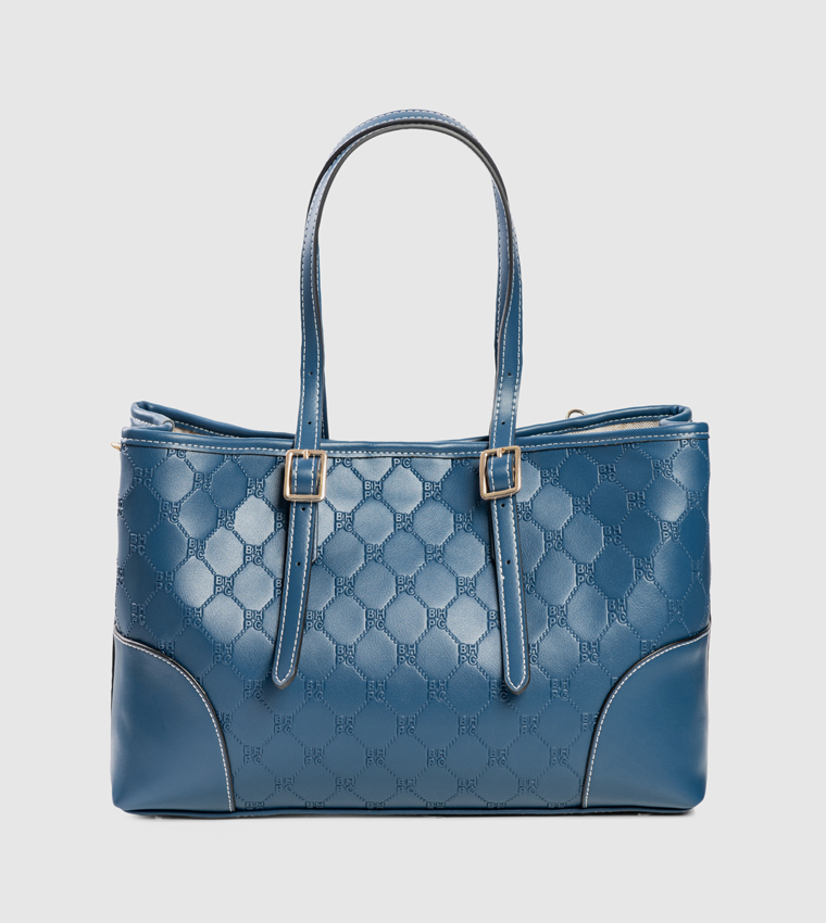 Logo Embossed Zip Tote Bag
