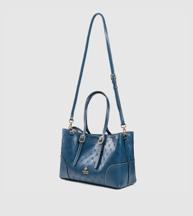 Logo Embossed Zip Tote Bag