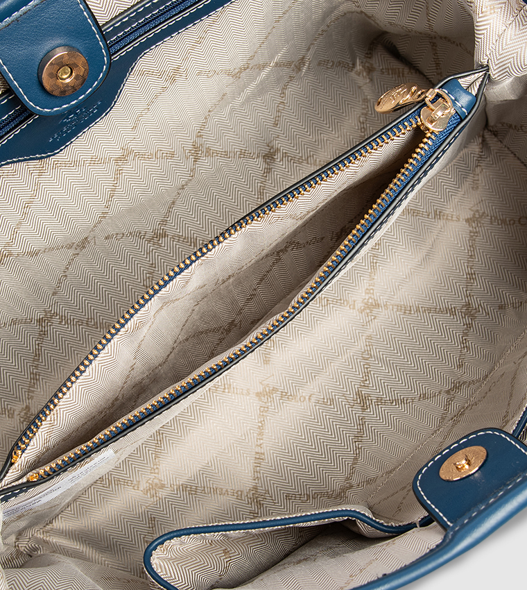 Logo Embossed Zip Tote Bag