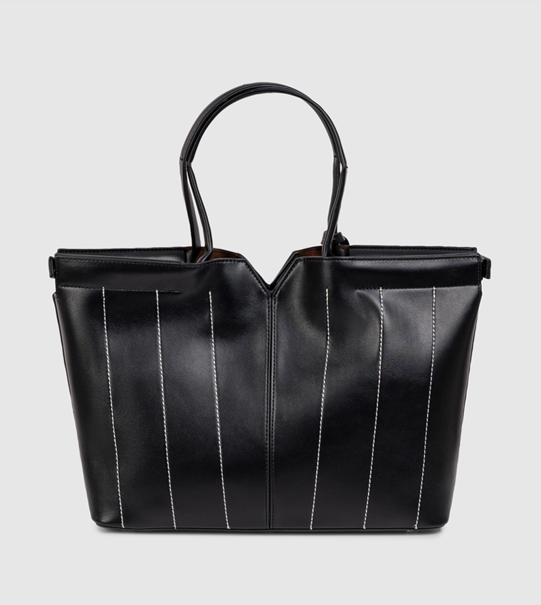 Contrast Stitch Detail Mini Tote Bag