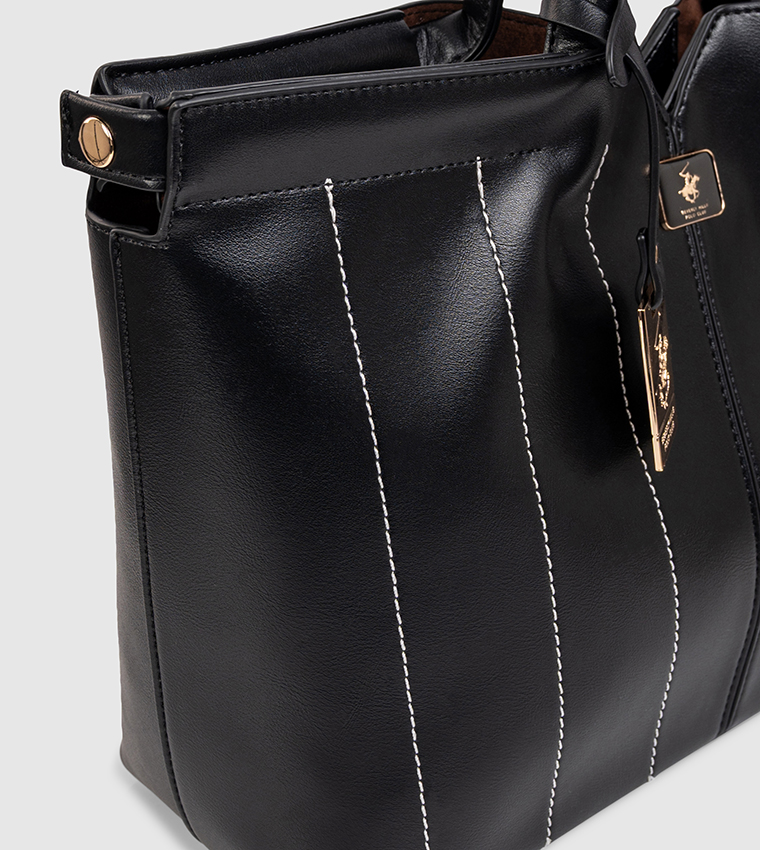 Contrast Stitch Detail Mini Tote Bag