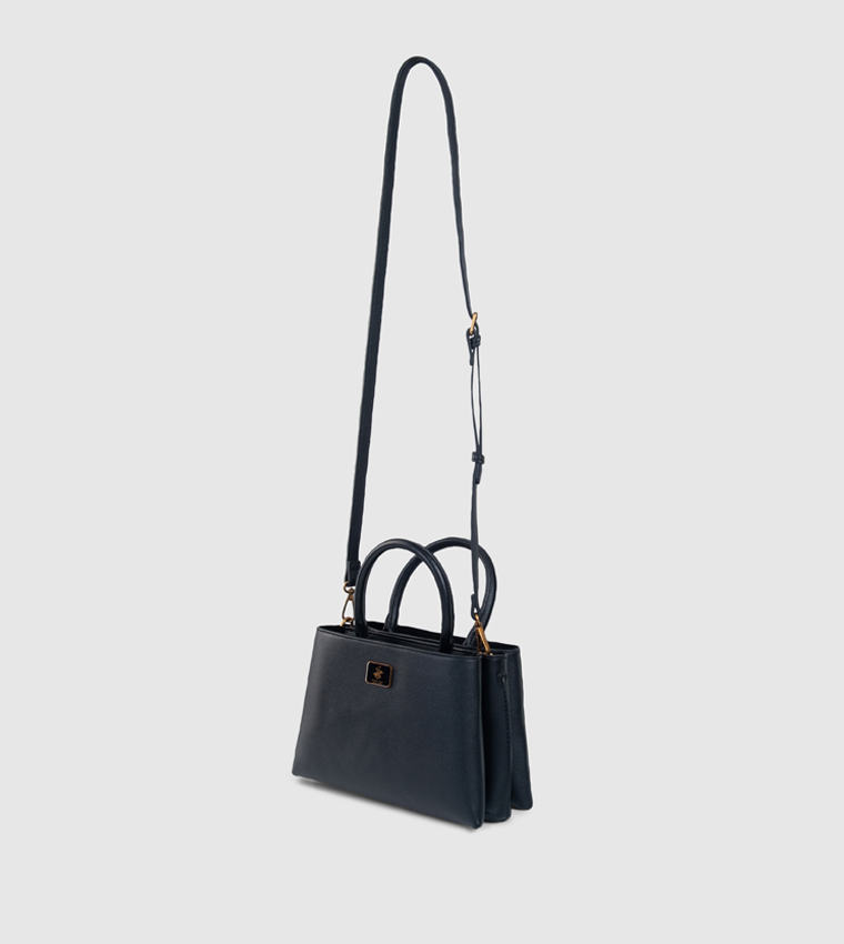 Textured Snap Button Satchel Bags