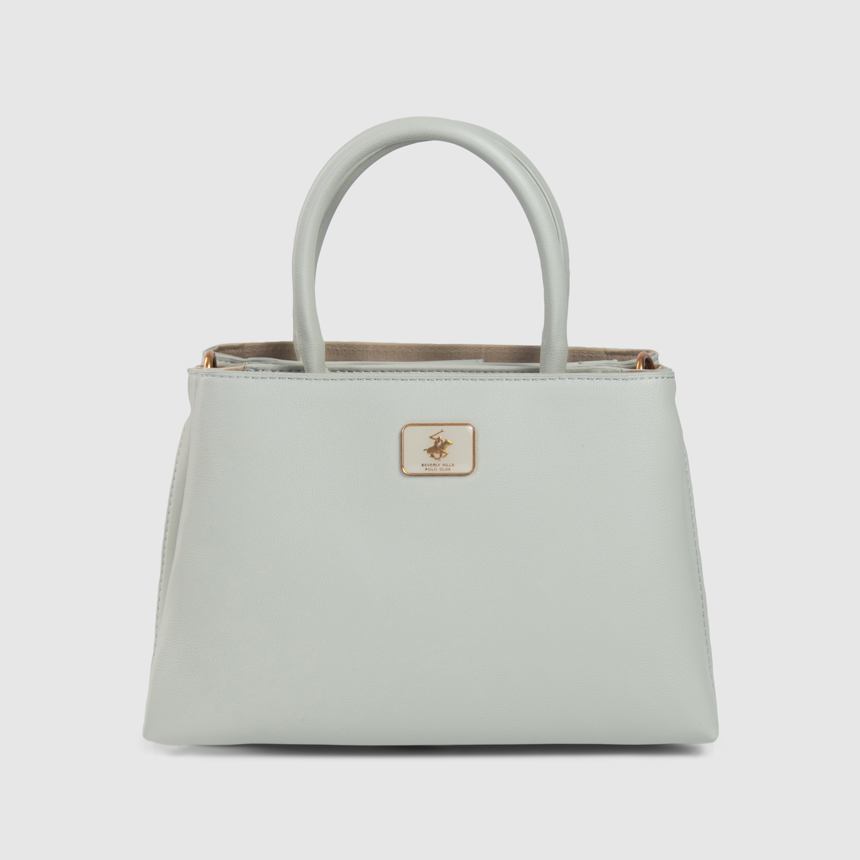 Solid Snap Button Satchel Bag
