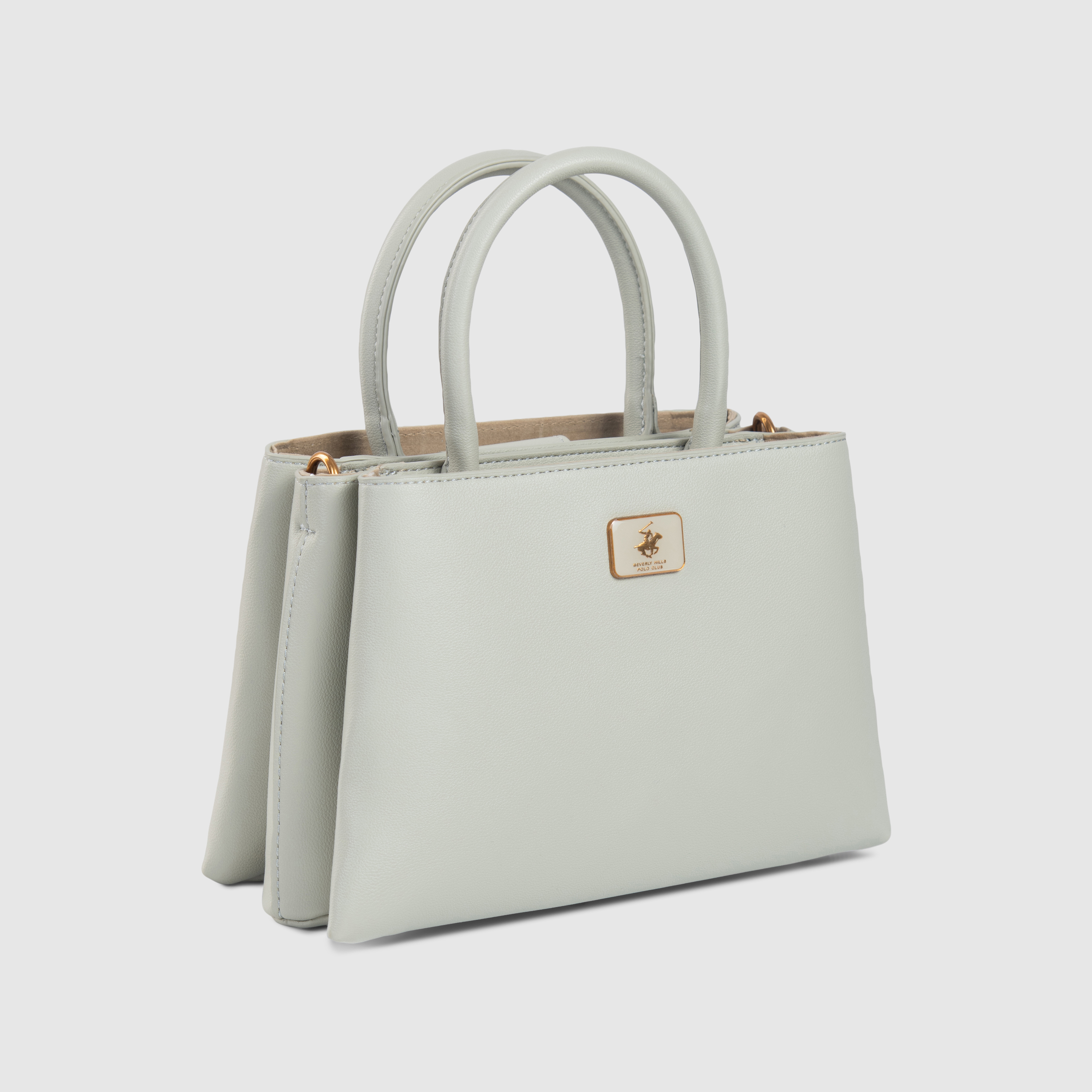 Solid Snap Button Satchel Bag